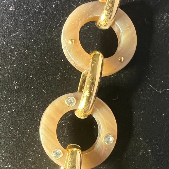 Tortoiseshell, Gold, Sparkle Rings Chain Necklace - Picture 2 of 4